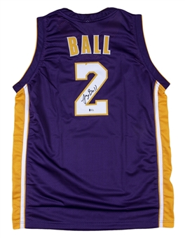 Lonzo Ball Replica Los Angeles Lakers Autographed Jersey (Beckett)
